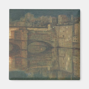 Ponte Vecchio, Florenz (Öl auf Leinwand) Magnet