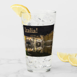 Ponte Vecchio Night Scene Reflektion Arno River Glas