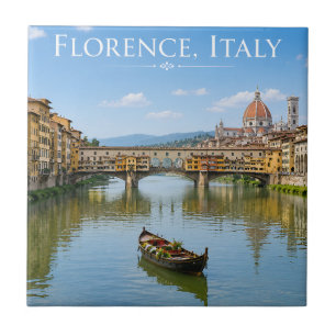 Ponte Vecchio Romantische Stadtansicht Kunstwerk Fliese