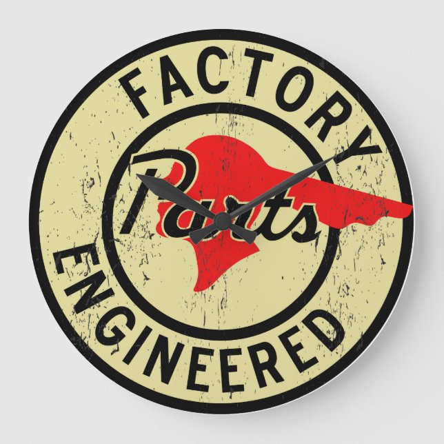 Pontiac-Fabrik zerteilt das Vintage beunruhigte Große Wanduhr (Vorderseite)