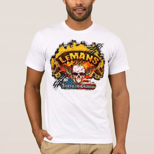 Pontiac Le Mans - Burnout-Fahnen-Schädel - T-Shirt (Vorderseite)