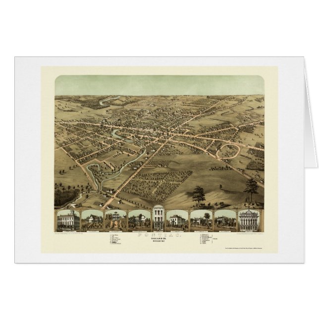 Pontiac, panoramische Karte MI - 1867 (Vorderseite (Horizontal))