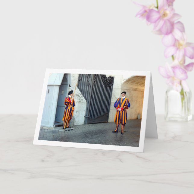 Pontifikaler Schweizer Gartenportrait Karte (Orchidee)