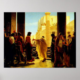 Pontius Pilate présent une affiche châtiée de
