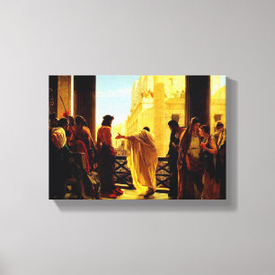 Pontius Pilatus, der einen scourged Jesus Leinwanddruck