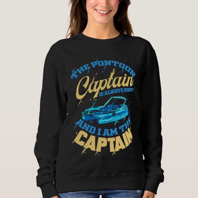 Ponton captain  for pontoon boat captain boat sweatshirt (Vorderseite)