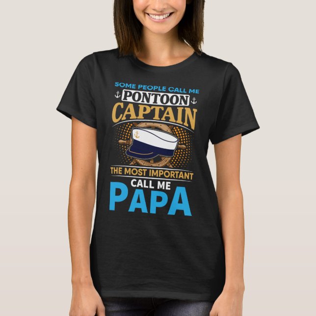 Pontoon Boat Captain Gift For Grandfather Dad Papa T-Shirt (Vorderseite)