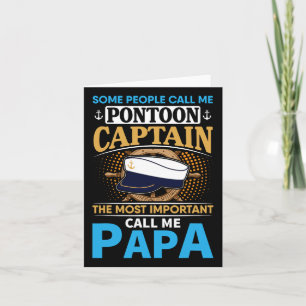 Pontoon Boat Captain Gift für Großvater Vater Papa Karte