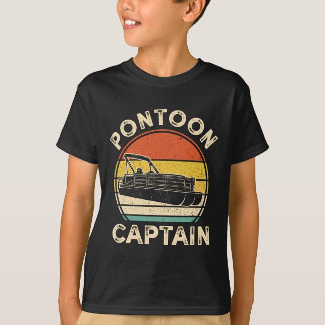 Pontoon Boat Captain Vintage Boating Retro  T-Shirt (Vorderseite)