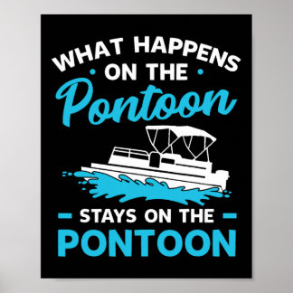 Pontoon Boat Gifts Captain Boating Party Lover Poster