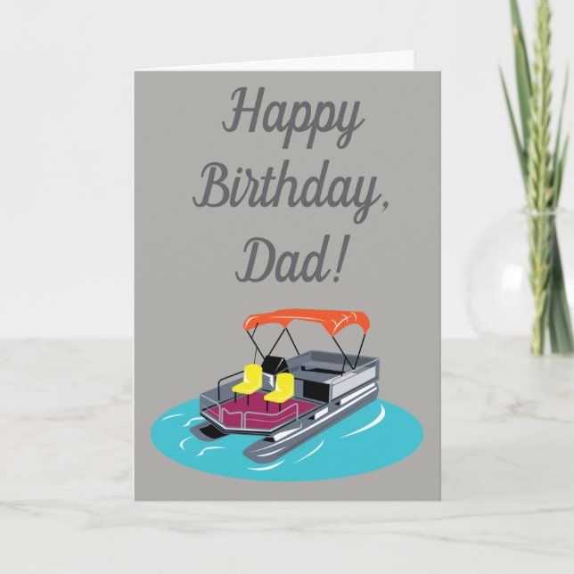 Pontoon Boat Owners Birthday Card Karte (Vorderseite)