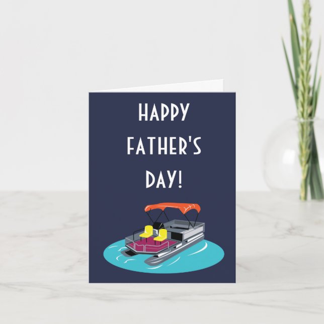 Pontoon Boat Owners Father's Day Card Karte (Vorderseite)