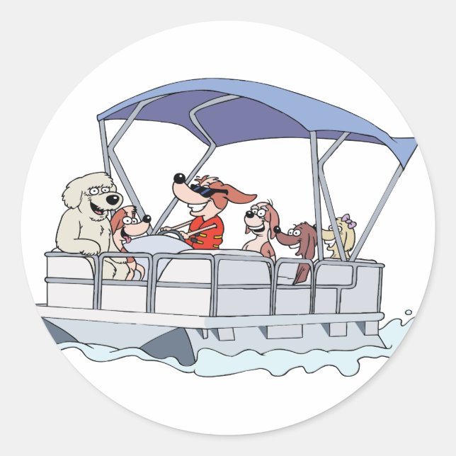 Pontoon Boat Runder Aufkleber (Vorderseite)