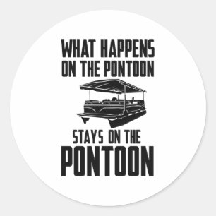 Pontoon Boat Runder Aufkleber
