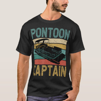 Pontoon-Boot-Captain Lustiger Pontoon-Boot-Bootsfa T-Shirt