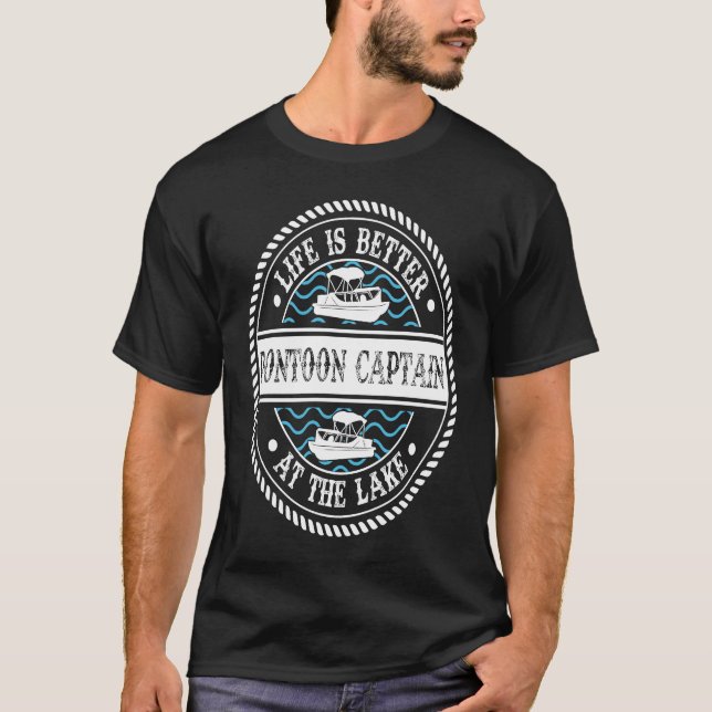 Pontoon Captain am See T-Shirt (Vorderseite)