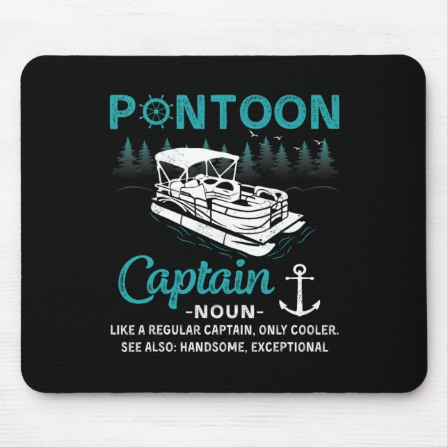 Pontoon Captain Definition Funny Pontoon Boat Boat Mousepad (Vorne)