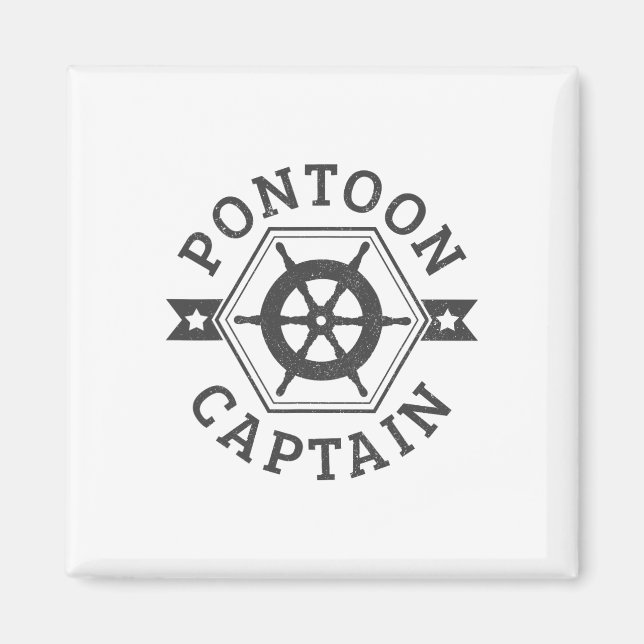 Pontoon Captain - Pontooning Boat Nautical Magnet (Vorne)