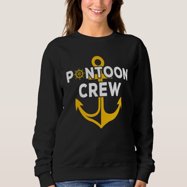 Pontoon Crew Boat Anchor Captain Captoon Sweatshirt (Vorderseite)