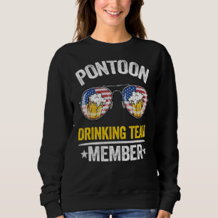Pontoon Drink Team Mitglied Us Flag Beer Pontoon Sweatshirt