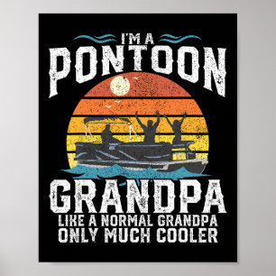 Pontoon Grandpa Kapitän Retro Funny BootVater Poster