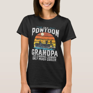 Pontoon Grandpa Kapitän Retro Funny BootVater T-Shirt
