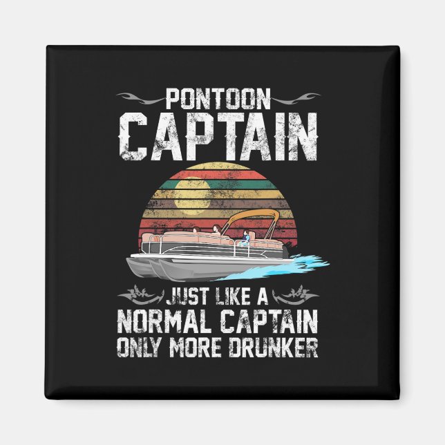 Pontoon Kapitän Boot See Bootfahren Bier Boot Vint Magnet (Vorne)