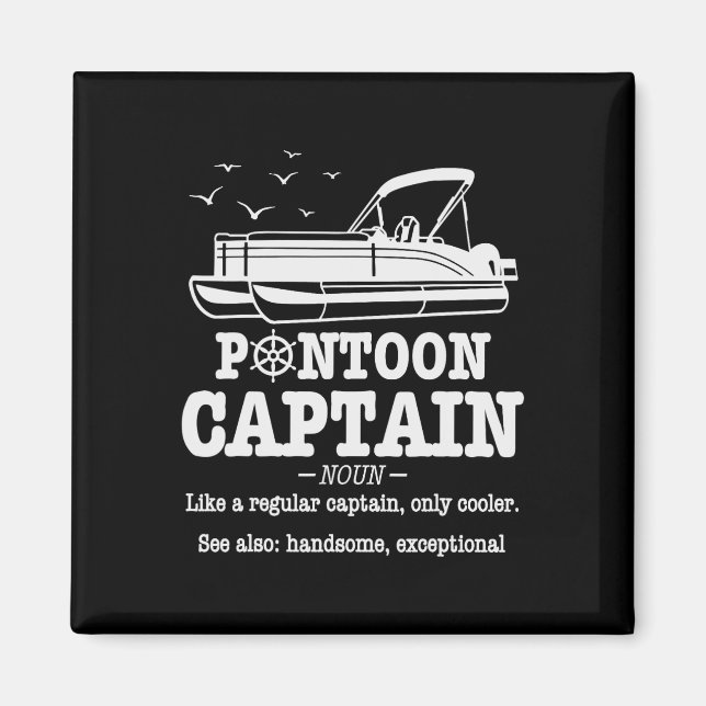 Pontoon-Kapitän Definition Bootsleben Lustig Bootf Magnet (Vorne)