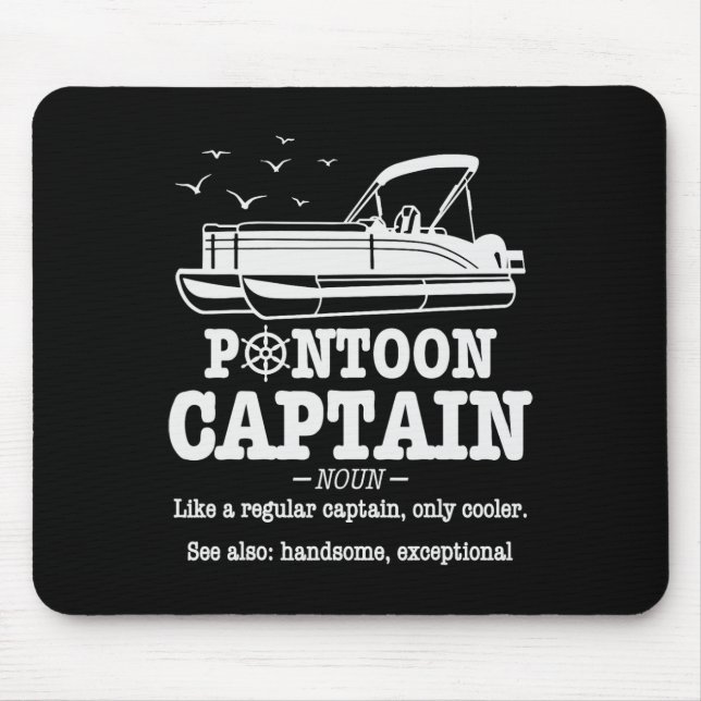 Pontoon Kapitän Definition Bootsleben Lustig Bootf Mousepad (Vorne)