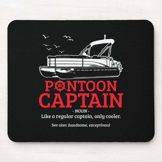 Pontoon Kapitän Definition Lustig Pontoon Boot Boo Mousepad (Vorne)