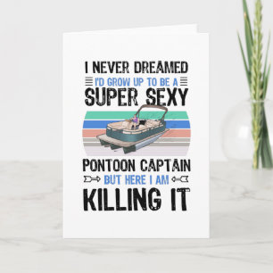 Pontoon Kapitän See Motorboot Geschenk Karte