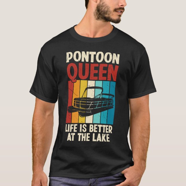 Pontoon-Königin Bootsshirt T-Shirt (Vorderseite)