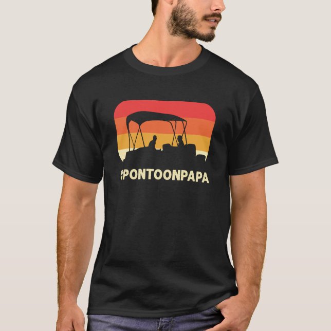 Pontoon Papa For Pontoon Boating Boat Captain T-Shirt (Vorderseite)