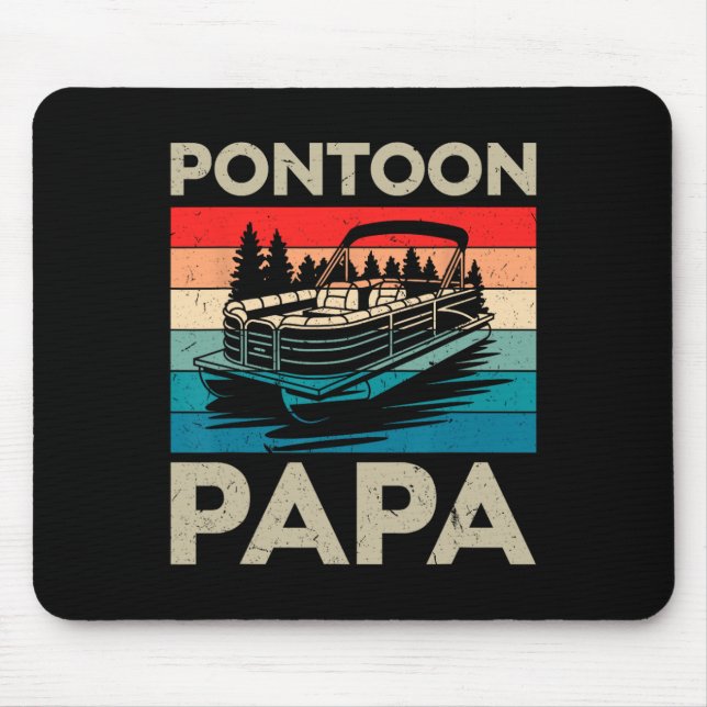 Pontoon Papa Recto Boat Captain Pontoon Eigentümer Mousepad (Vorne)