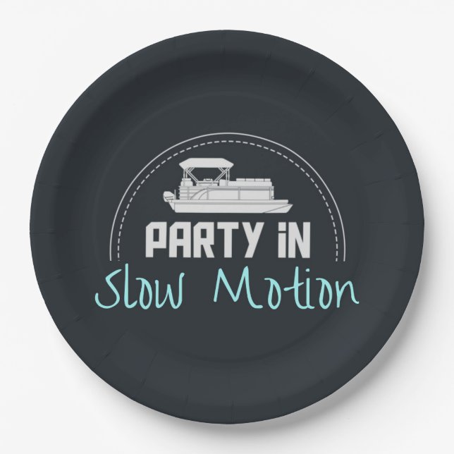 Pontoon-Party in Zeitlupe Pappteller (Vorderseite)