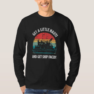 Pontoon Party Vrew Retro Sunset Houseboat T-Shirt
