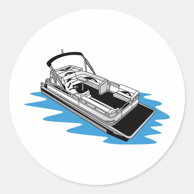 Pontoon Runder Aufkleber (Vorderseite)