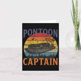 Pontoon Vintag White Pontoon Captain Boating Funn Karte
