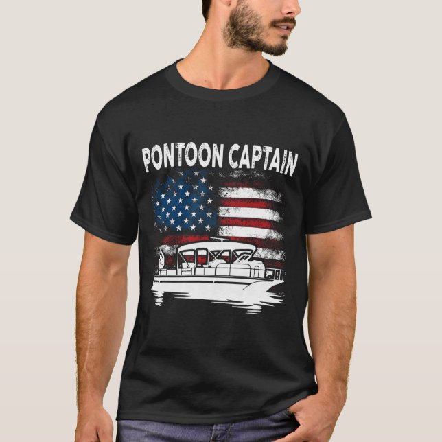 Pontoonboot Kapitän 4. Juli Pontoonboot  T-Shirt (Vorderseite)
