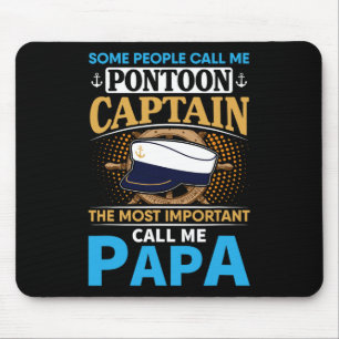 Pontoonboot-Kapitän Geschenk für Großvater Vater P Mousepad