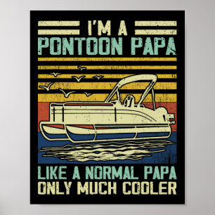 Pontoonboot Kapitän Papa Gag Pontoonfahren Booti Poster