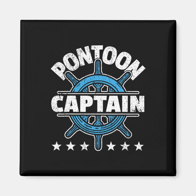 Pontoonboot-Skipper I Pontoonboot-Kapitän  Magnet (Vorne)