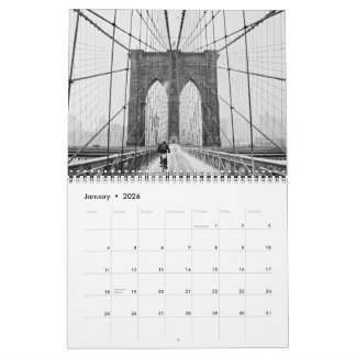 Ponts Iconiques de New York 2026 Calendrier Mural 