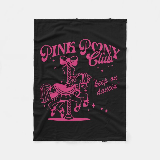Pony and Heelses Lover Pink Girls Clubs Cowgirl Fleecedecke (Vorderseite)