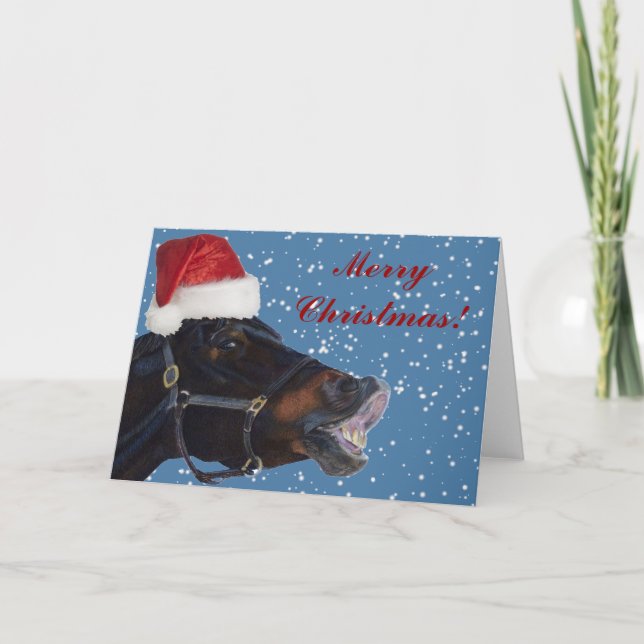 Pony Christmas Grußkarte Feiertagskarte (Vorderseite)