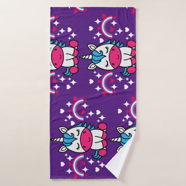Pony de licorne violette (Serviette de bain)