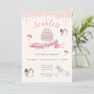 Pony-Einladung zum 3. Geburtstag Einladung