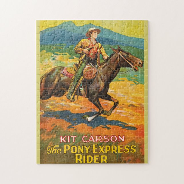 Pony Express 🌄 Kit Carson Historic Cowboy Vintag (Vertikal)