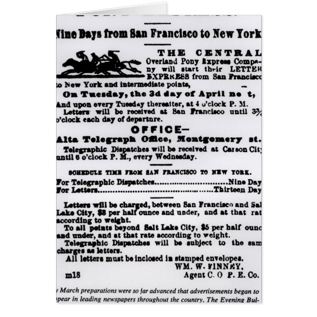 Pony Express, neuf jours (Devant)