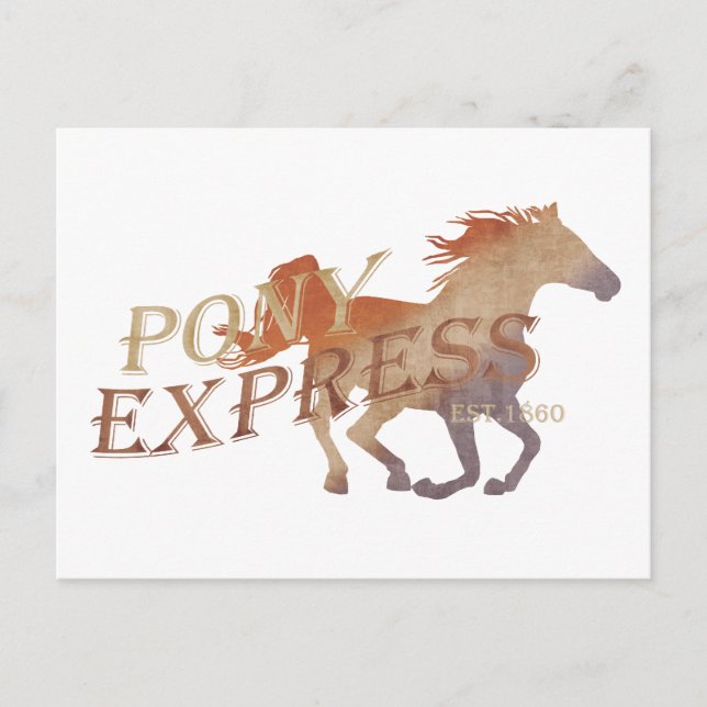 Pony Express Vintage Postkarte (Vorderseite)